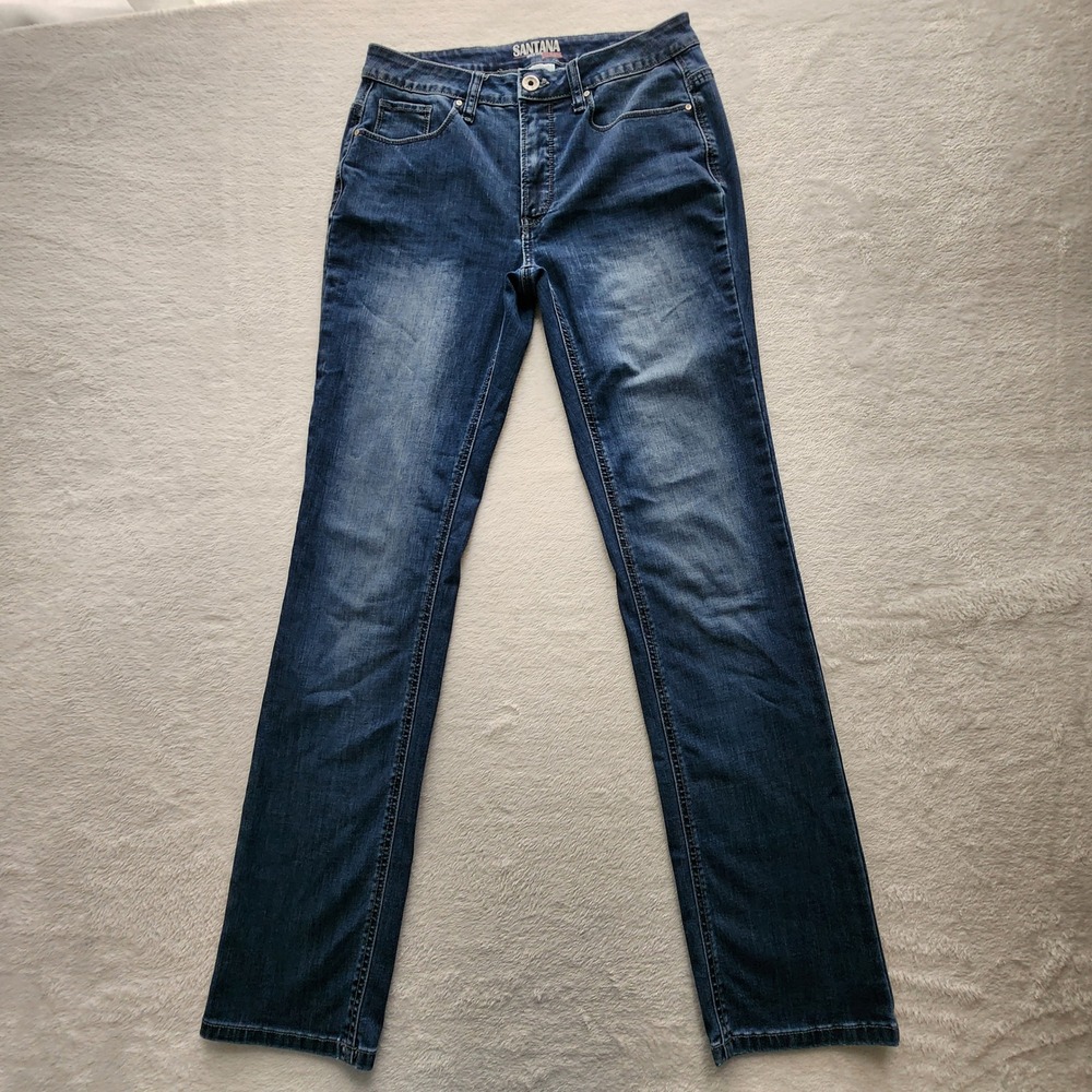 Santana Jeans Straight Leg Denim Womens Size 8 Blue Faded Stretch Casual 30W 31L